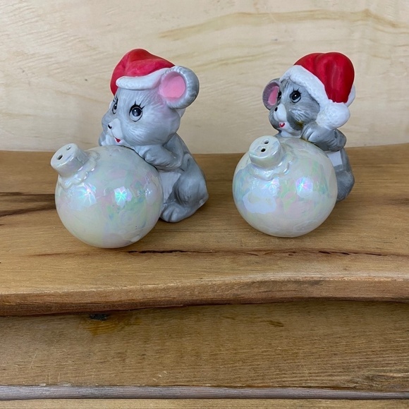 House of Lloyd Mice Mouse Salt Pepper Shakers 1986 with Box Vintage Christmas - Picture 5 of 8